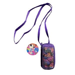 VTG Lisa Frank Cell Phone Wallet Purse Cross Body Purple Faux Snakeskin Y2K NWT